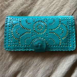 Cleobella Turquoise Gold Wallet Clutch